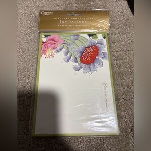 Caspari Gallery Collection Invitations 8 Cards W Envelopes Chinese Silk Ivory